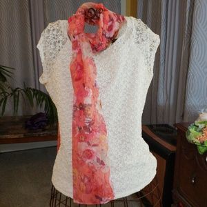 Scarf and womens blouse